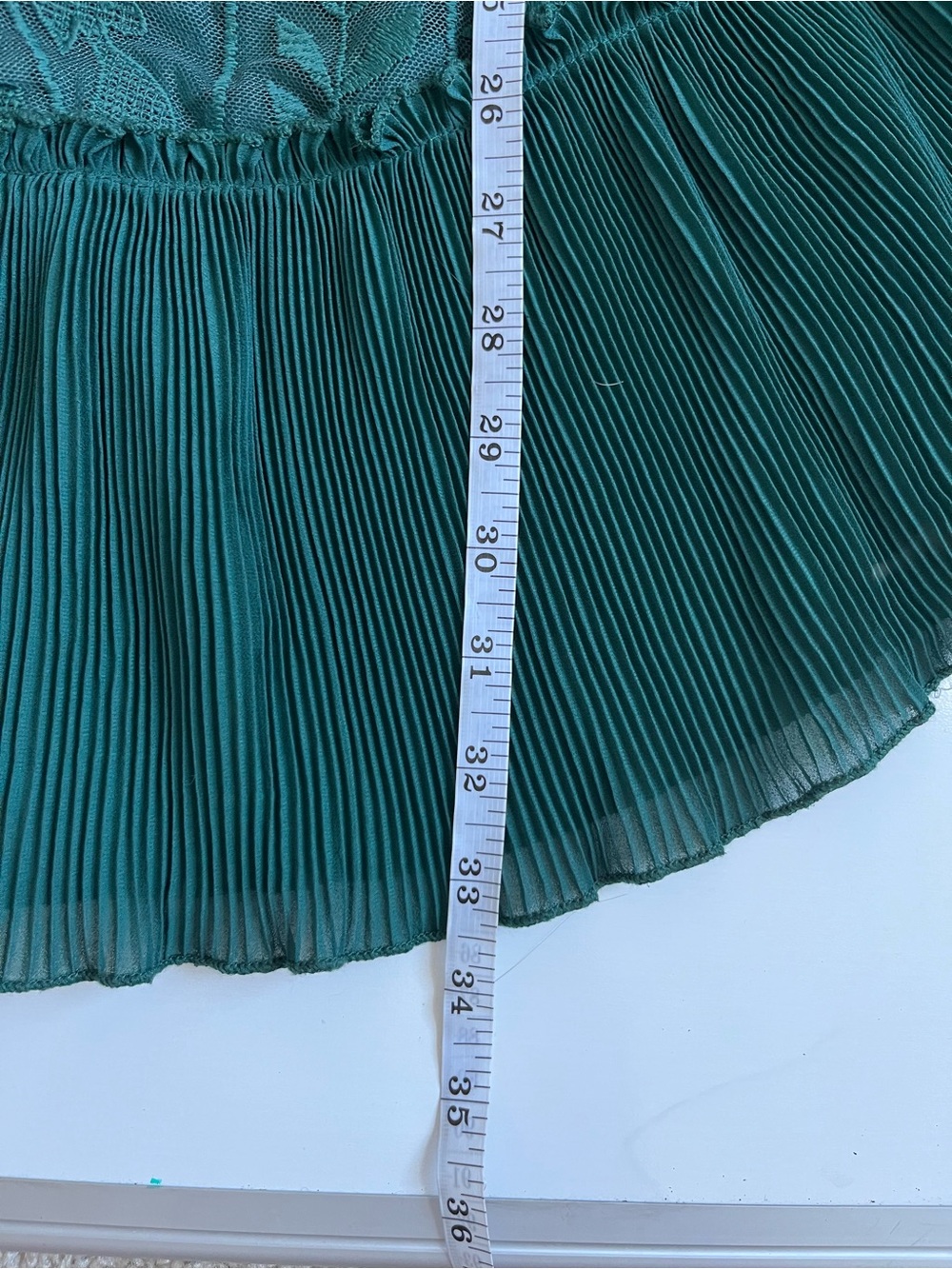 NWT Sage + Paije Forest Green Lace Long Sleeve mini Dress - Picture 8 of 11